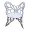Krzesła z pojedynczym motylem z kutego żelaza i kółkiem, odporne na warunki atmosferyczne