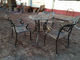 Unikatowy metalowy kuty żeliwny stół ogrodowy i 2 krzesła ekologiczne