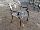 Francuski styl Żeliwny stolik na zewnątrz i krzesła antyczny brąz dla parku