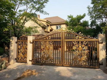 Ocynkowana i malowana proszkowo brama z kutego żelaza / żelazna brama ogrodowa