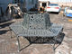 Czarny kutego żelaza Round Metal Tree Seat Żeliwne patio ława wykończenie malarskie