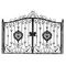 Bezpieczeństwo Wejście Cast Iron Decor Gate / Double Entry Ornamental Metal Gates